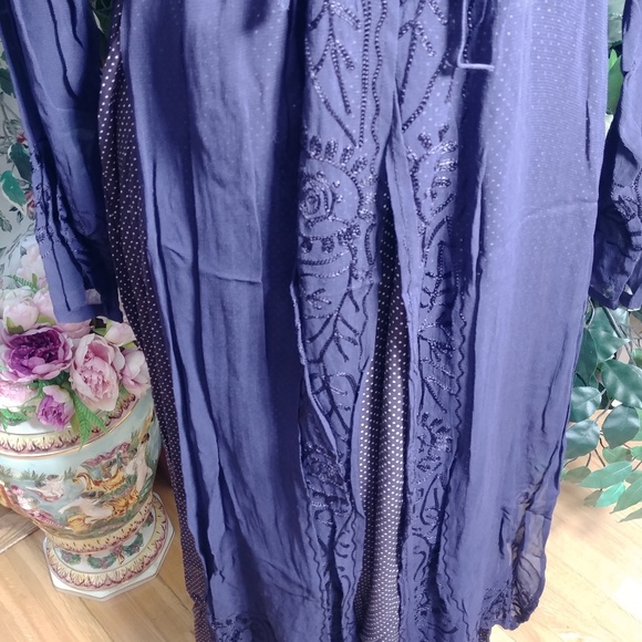 APRIL CORNELL DARK BLUE DRESS M - Picture 5 of 9